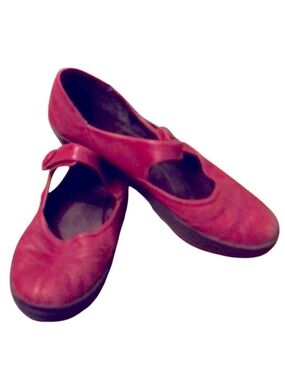 Red Leather Aerosoles Mary Janes